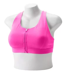 Plus Size Tek Gear® Zip-Front Medium Impact Sports Bra -The Tek Style Shop 4787908 Fuchsia Cashmere