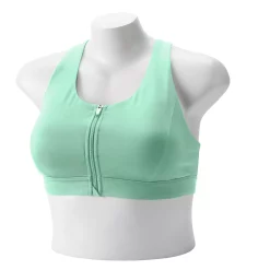 Plus Size Tek Gear® Zip-Front Medium Impact Sports Bra -The Tek Style Shop 4787908 Glaze Green