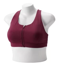 Plus Size Tek Gear® Zip-Front Medium Impact Sports Bra -The Tek Style Shop 4787908 Night Sangria