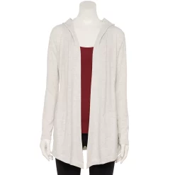 Women's Tek Gear® French Terry Hooded Wrap -The Tek Style Shop 4997889 Light Shade Heather