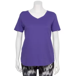 Plus Size Tek Gear® Core V-Neck Tee -The Tek Style Shop 4998289 Blake Grape