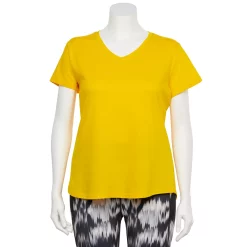 Plus Size Tek Gear® Core V-Neck Tee -The Tek Style Shop 4998289 Campfire