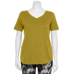 Plus Size Tek Gear® Core V-Neck Tee -The Tek Style Shop 4998289 Lime Verbena