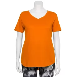 Plus Size Tek Gear® Core V-Neck Tee -The Tek Style Shop 4998289 Orange Jazz