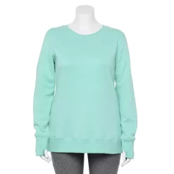 Plus Size Tek Gear® Ultrasoft Fleece Crewneck Sweatshirt -The Tek Style Shop 5000133 Aqua Crystal