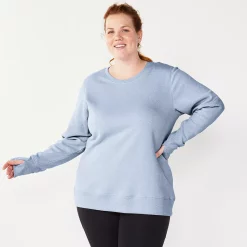 Plus Size Tek Gear® Ultrasoft Fleece Crewneck Sweatshirt -The Tek Style Shop 5000133 Ava Lavender