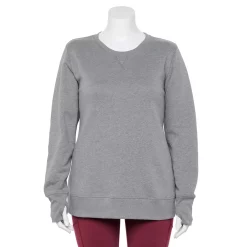 Plus Size Tek Gear® Ultrasoft Fleece Crewneck Sweatshirt -The Tek Style Shop 5000133 Charcoal
