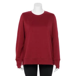 Plus Size Tek Gear® Ultrasoft Fleece Crewneck Sweatshirt -The Tek Style Shop 5000133 Cherry Fusion