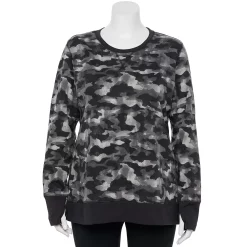 Plus Size Tek Gear® Ultrasoft Fleece Crewneck Sweatshirt -The Tek Style Shop 5000133 Gray Camo