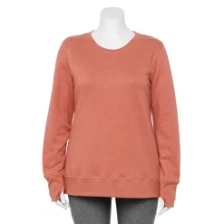 Plus Size Tek Gear® Ultrasoft Fleece Crewneck Sweatshirt -The Tek Style Shop 5000133 Inspire Mauve