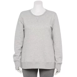 Plus Size Tek Gear® Ultrasoft Fleece Crewneck Sweatshirt -The Tek Style Shop 5000133 Metro Heather