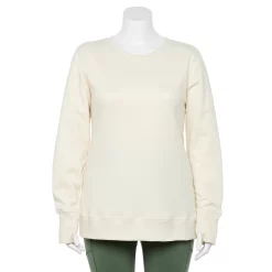Plus Size Tek Gear® Ultrasoft Fleece Crewneck Sweatshirt -The Tek Style Shop 5000133 Natural Scallop