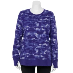 Plus Size Tek Gear® Ultrasoft Fleece Crewneck Sweatshirt -The Tek Style Shop 5000133 Navy Camo