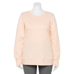 Plus Size Tek Gear® Ultrasoft Fleece Crewneck Sweatshirt -The Tek Style Shop 5000133 Peach Yogurt