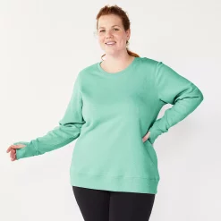 Plus Size Tek Gear® Ultrasoft Fleece Crewneck Sweatshirt -The Tek Style Shop 5000133 Shy Green