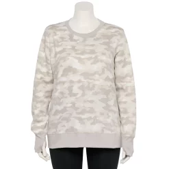 Plus Size Tek Gear® Ultrasoft Fleece Crewneck Sweatshirt -The Tek Style Shop 5000133 White Camo