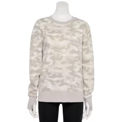 Women's Tek Gear® Ultrasoft Fleece Sweatshirt -The Tek Style Shop 5011252 Beige White Camo