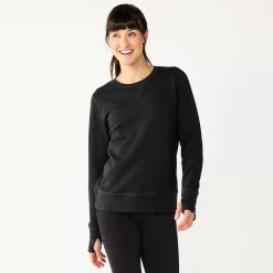Women's Tek Gear® Ultrasoft Fleece Sweatshirt -The Tek Style Shop 5011252 Black White