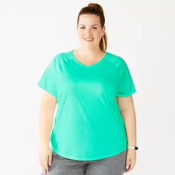 Plus Size Tek Gear® Performance Core V-Neck Tee -The Tek Style Shop 5016444 Aruba Bay