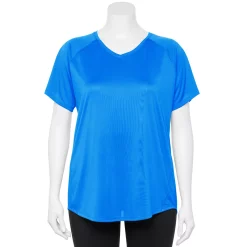 Plus Size Tek Gear® Performance Core V-Neck Tee -The Tek Style Shop 5016444 Beyond Blue
