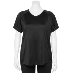 Plus Size Tek Gear® Performance Core V-Neck Tee -The Tek Style Shop 5016444 Black