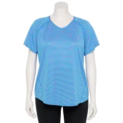 Plus Size Tek Gear® Performance Core V-Neck Tee -The Tek Style Shop 5016444 Blue Spacedye