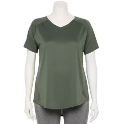 Plus Size Tek Gear® Performance Core V-Neck Tee -The Tek Style Shop 5016444 Esta Olive