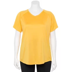 Plus Size Tek Gear® Performance Core V-Neck Tee -The Tek Style Shop 5016444 Gypsy Gold