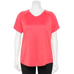 Plus Size Tek Gear® Performance Core V-Neck Tee -The Tek Style Shop 5016444 Melon Energy