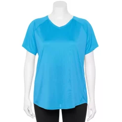 Plus Size Tek Gear® Performance Core V-Neck Tee -The Tek Style Shop 5016444 Persian Turquoise