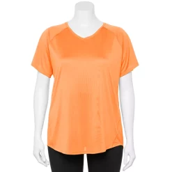 Plus Size Tek Gear® Performance Core V-Neck Tee -The Tek Style Shop 5016444 Pomelo Orange