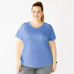 Plus Size Tek Gear® Performance Core V-Neck Tee -The Tek Style Shop 5016444 Presley Purple