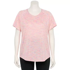 Plus Size Tek Gear® Performance Core V-Neck Tee -The Tek Style Shop 5016444 Purple Spacedye