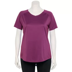 Plus Size Tek Gear® Performance Core V-Neck Tee -The Tek Style Shop 5016444 Ravishing Orchid