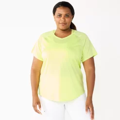 Plus Size Tek Gear® Performance Core V-Neck Tee -The Tek Style Shop 5016444 Real Lemon