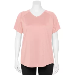 Plus Size Tek Gear® Performance Core V-Neck Tee -The Tek Style Shop 5016444 Shhh Peach