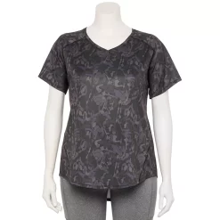 Plus Size Tek Gear® Performance Core V-Neck Tee -The Tek Style Shop 5016444 Slate Shapes