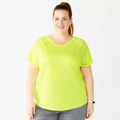 Plus Size Tek Gear® Performance Core V-Neck Tee -The Tek Style Shop 5016444 Sunrise Glow