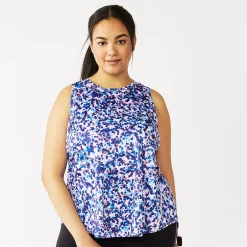 Plus Size Tek Gear® Performance Core Tank -The Tek Style Shop 5025837 Navy Dye Dot