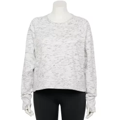 Plus Size Tek Gear® Ultrasoft Oversized Fleece Sweatshirt -The Tek Style Shop 5128330 White Black