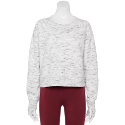 Women's Tek Gear® Ultrasoft Fleece Oversized Sweatshirt -The Tek Style Shop 5128574 White Black