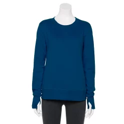 Petite Tek Gear® Ultrasoft Fleece Crewneck Sweatshirt -The Tek Style Shop 5146364 Blue Crayon