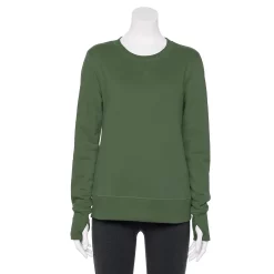 Petite Tek Gear® Ultrasoft Fleece Crewneck Sweatshirt -The Tek Style Shop 5146364 Esta Olive