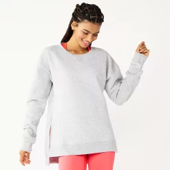 Petite Tek Gear® Ultrasoft Fleece Crewneck Sweatshirt -The Tek Style Shop 5146364 Metro Heather