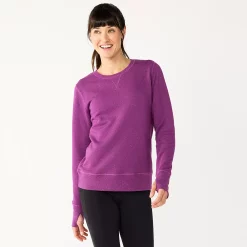 Petite Tek Gear® Ultrasoft Fleece Crewneck Sweatshirt -The Tek Style Shop 5146364 Ravishing Orchid