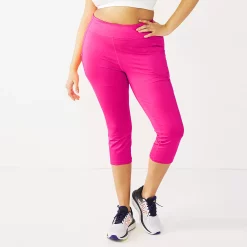 Plus Size Tek Gear® Pocket High-Waisted Capri Leggings 23 Plus Size Tek Gear® Pocket High-Waisted Capri Leggings -The Tek Style Shop 5182885 Fuchsia Cashmere