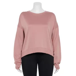 Plus Size Tek Gear® Crewneck Fleece Sweatshirt -The Tek Style Shop 5187076 Martini Rose