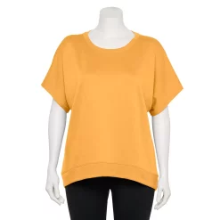 Plus Size Tek Gear® Stretch Fleece Tee -The Tek Style Shop 5197872 Brassy Gold