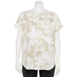 Plus Size Tek Gear® High Slit Tunic Tee -The Tek Style Shop 5227026 Beige Dye