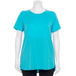 Plus Size Tek Gear® High Slit Tunic Tee -The Tek Style Shop 5227026 Tremendous Teal